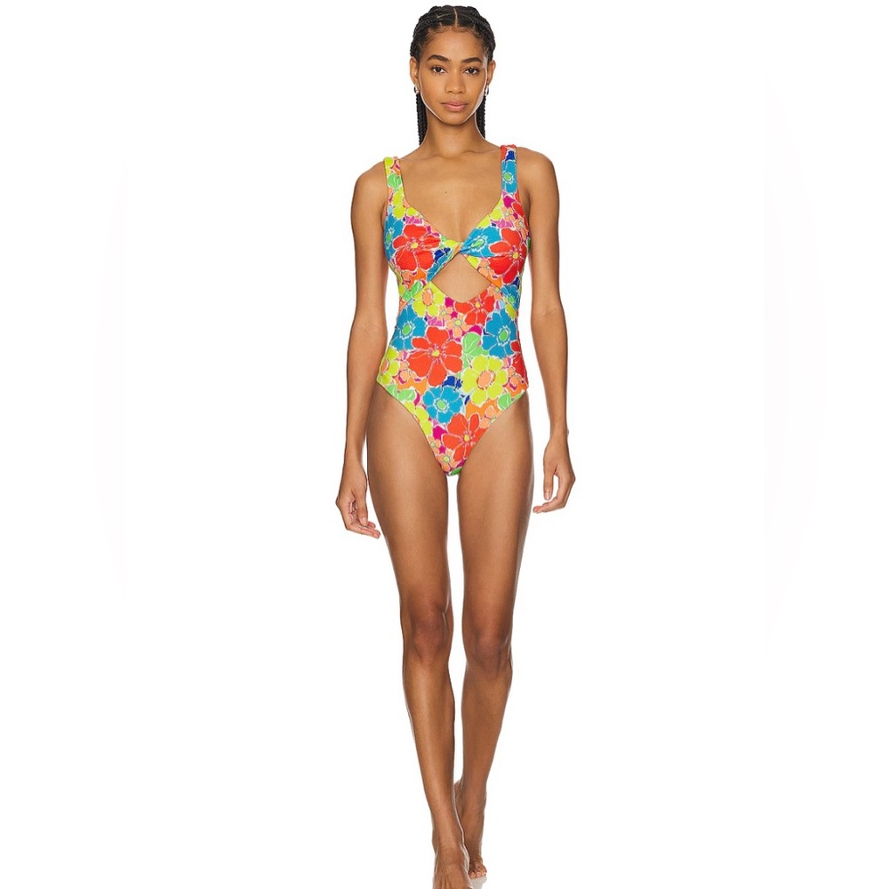 Beach Riot Red and Blue One Piece Swimsuit NWT